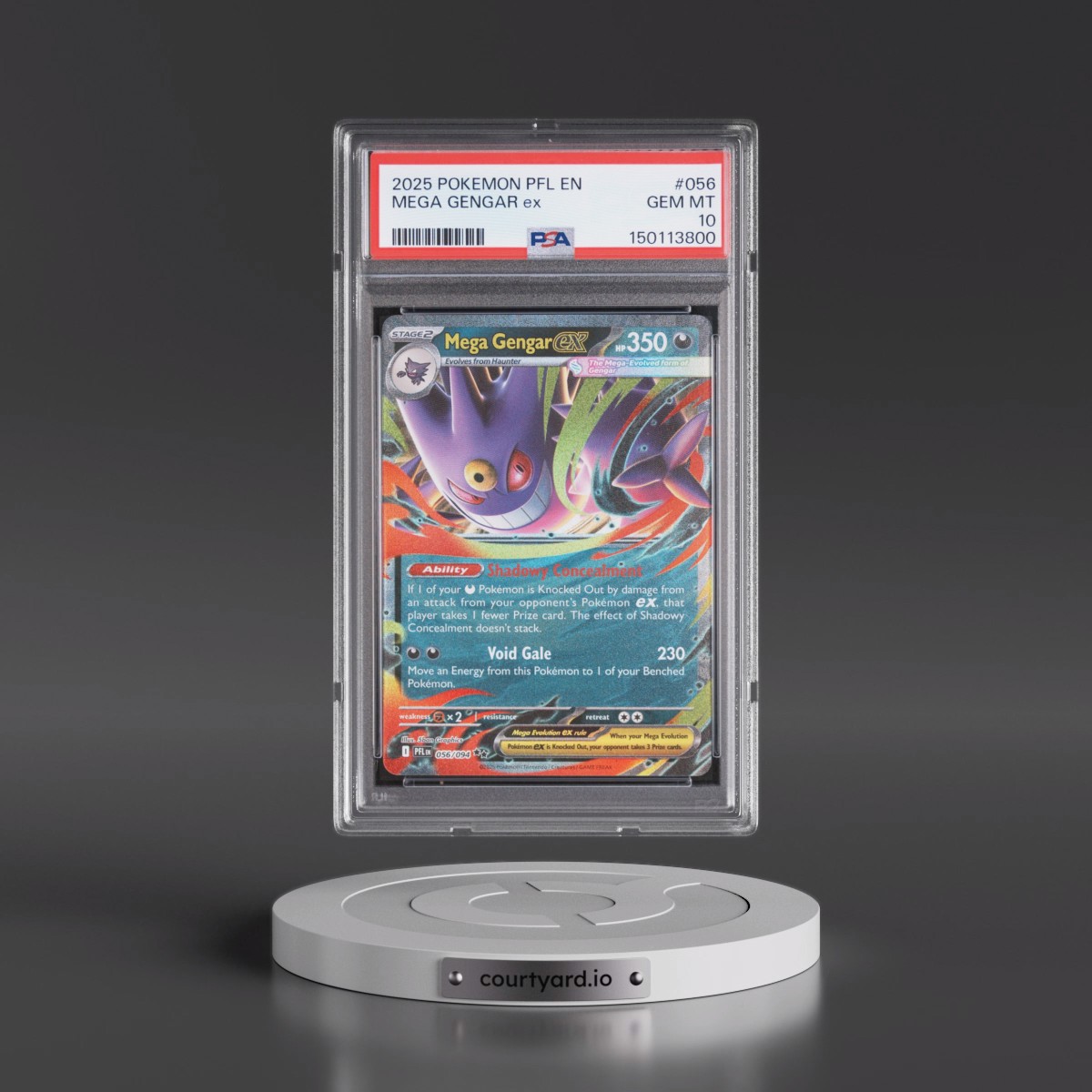 2025 Pokémon Pfl EN-Phantasmal Flames #056 Mega Gengar EX - Holo (PSA 10 GEM MINT)