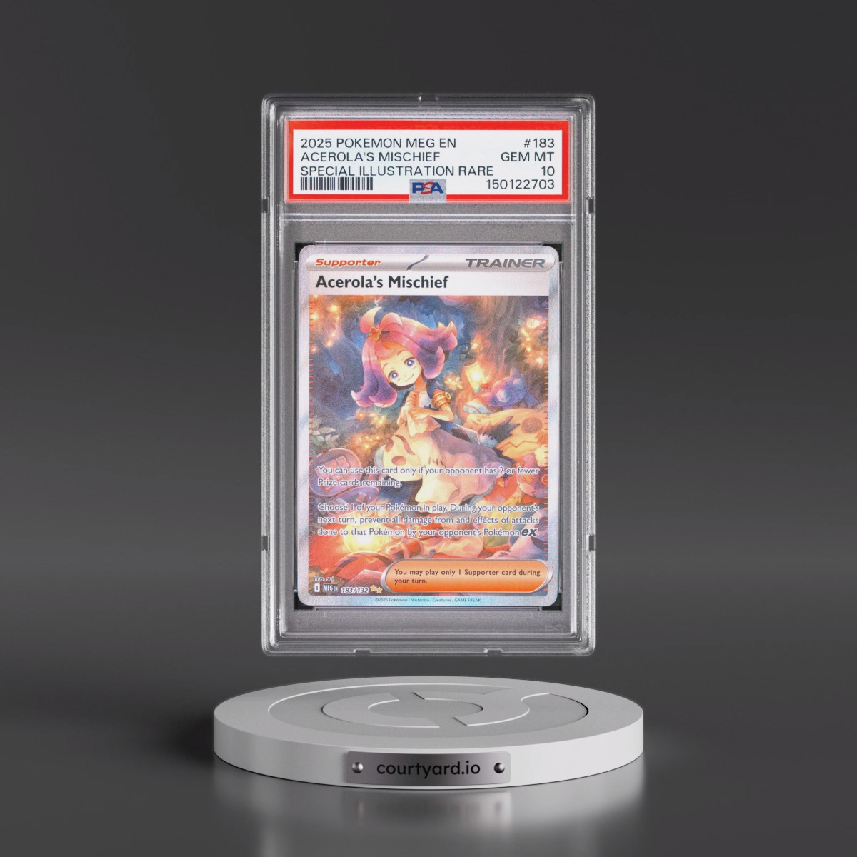 2025 Pokémon Meg EN-Mega Evolution #183 Acerola's Mischief - Special Illustration Rare (PSA 10 GEM MINT)