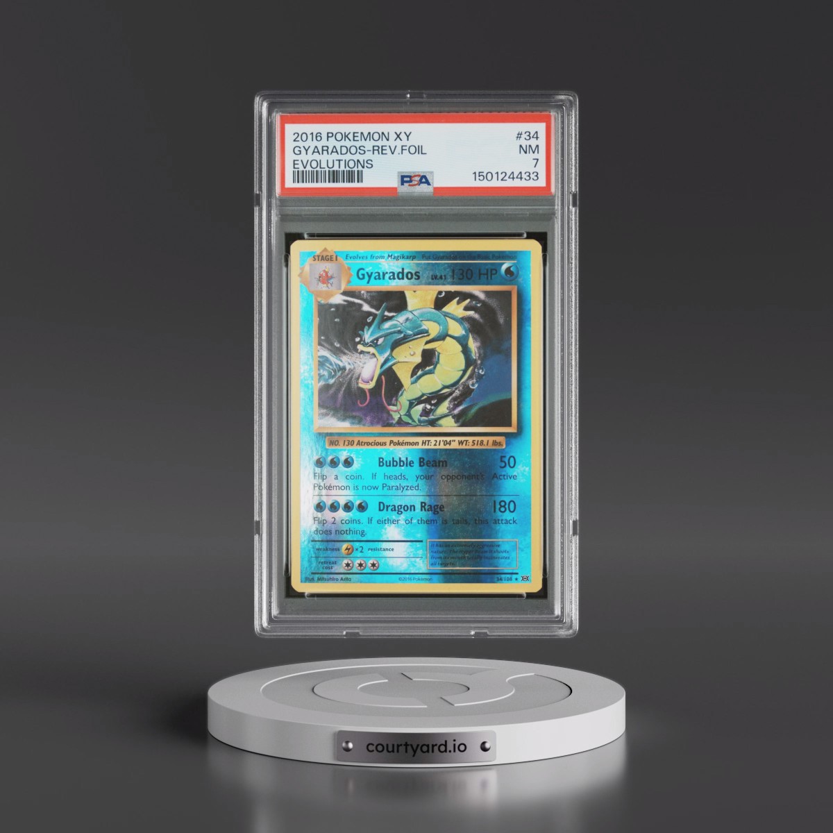 2016 Pokémon XY Evolutions #34 Gyarados - Reverse Foil (PSA 7 NM)