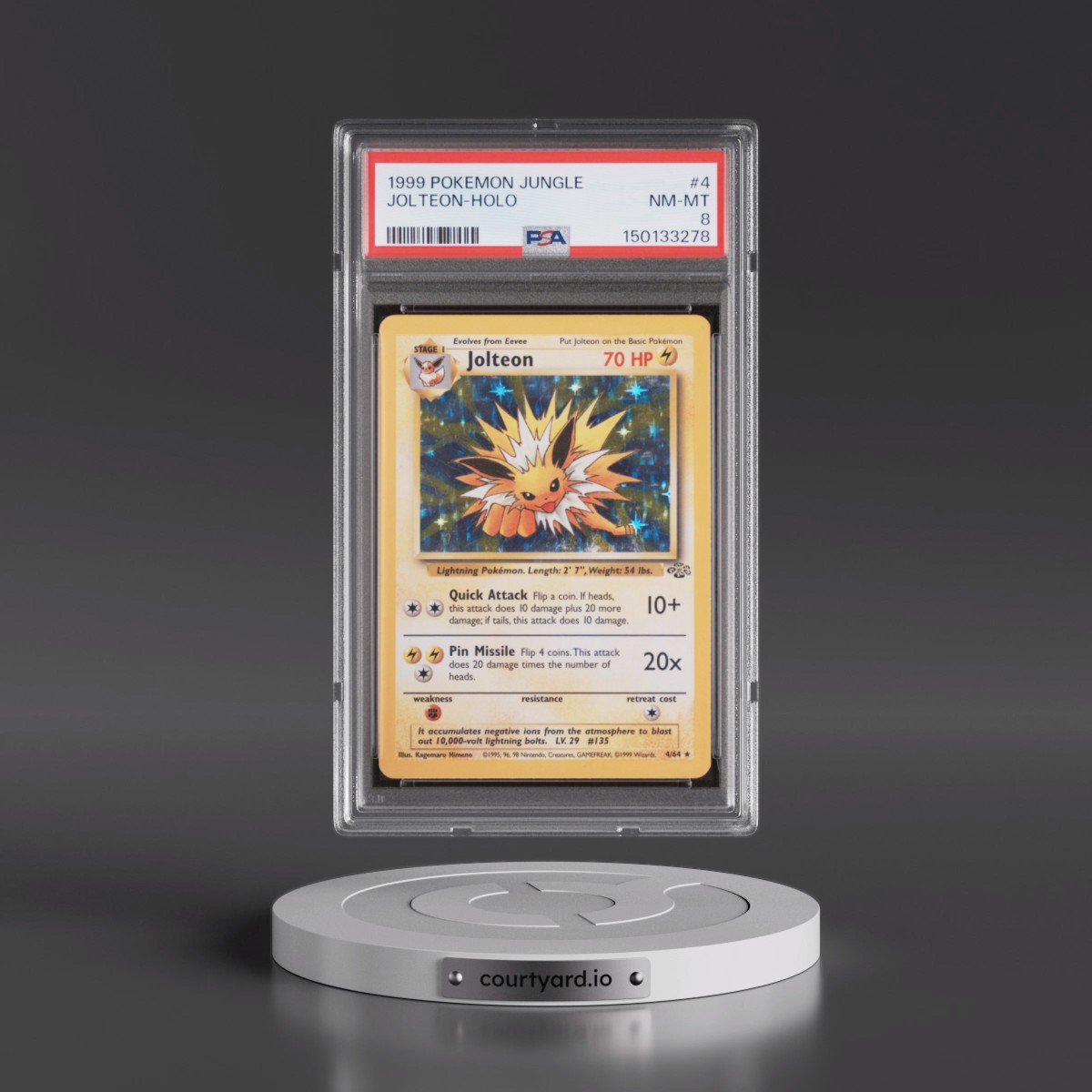 1999 Pokémon Jungle #4 Jolteon - Holo (PSA 8 NM-MT)