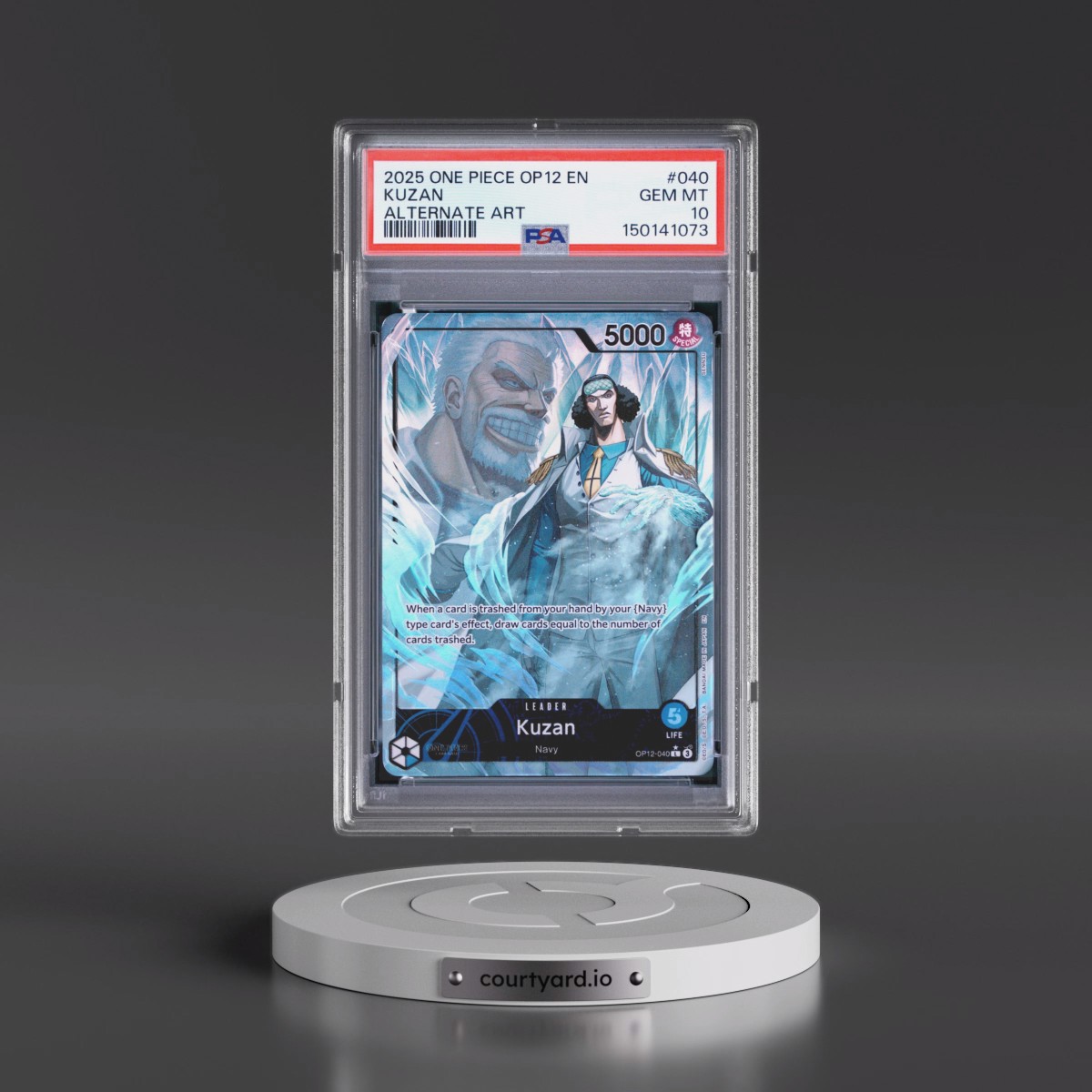 2025 One Piece OP12-Legacy of the Master #040 Kuzan - Alternate Art (PSA 10 GEM MINT)