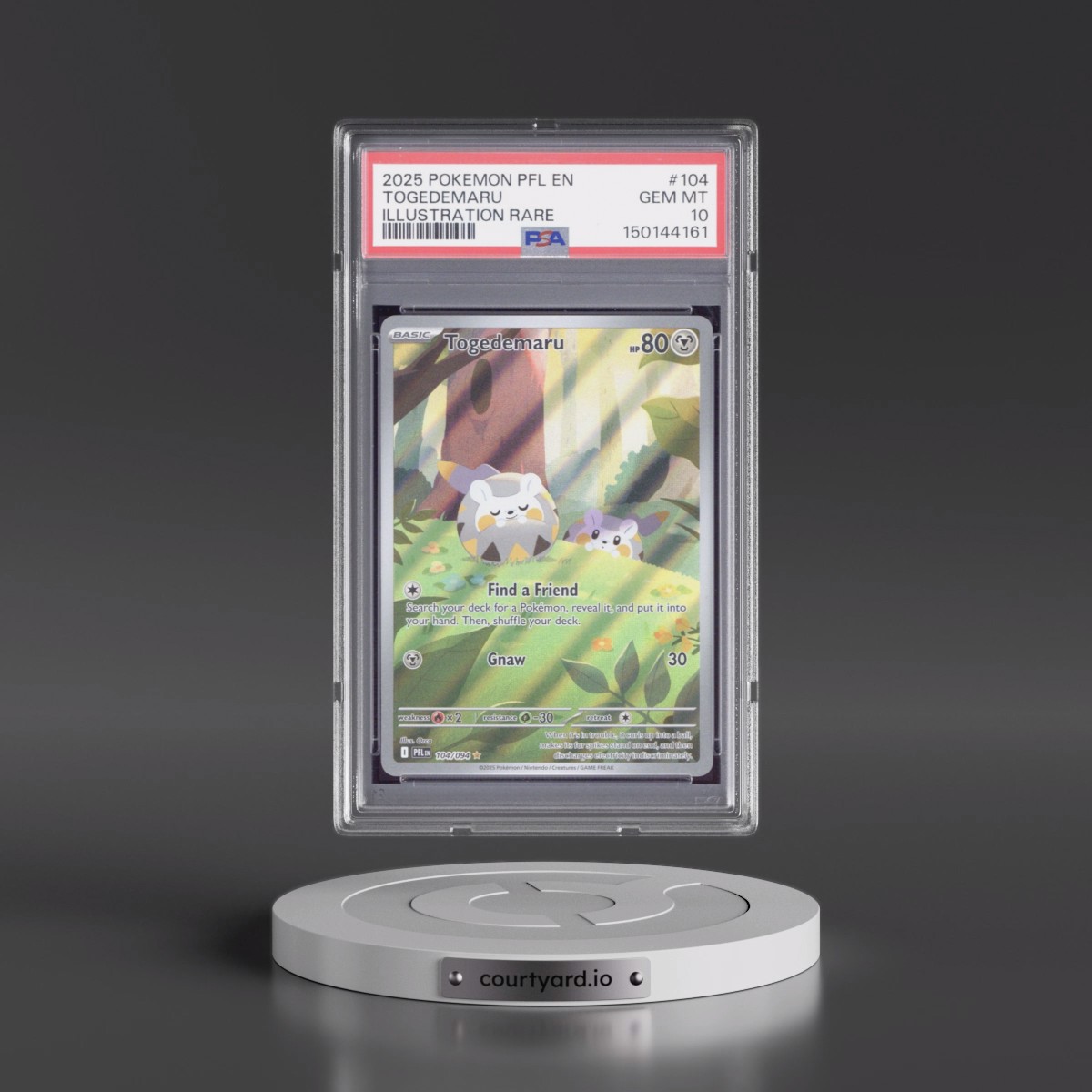 2025 Pokémon Pfl EN-Phantasmal Flames #104 Togedemaru - Illustration Rare (PSA 10 GEM MINT)