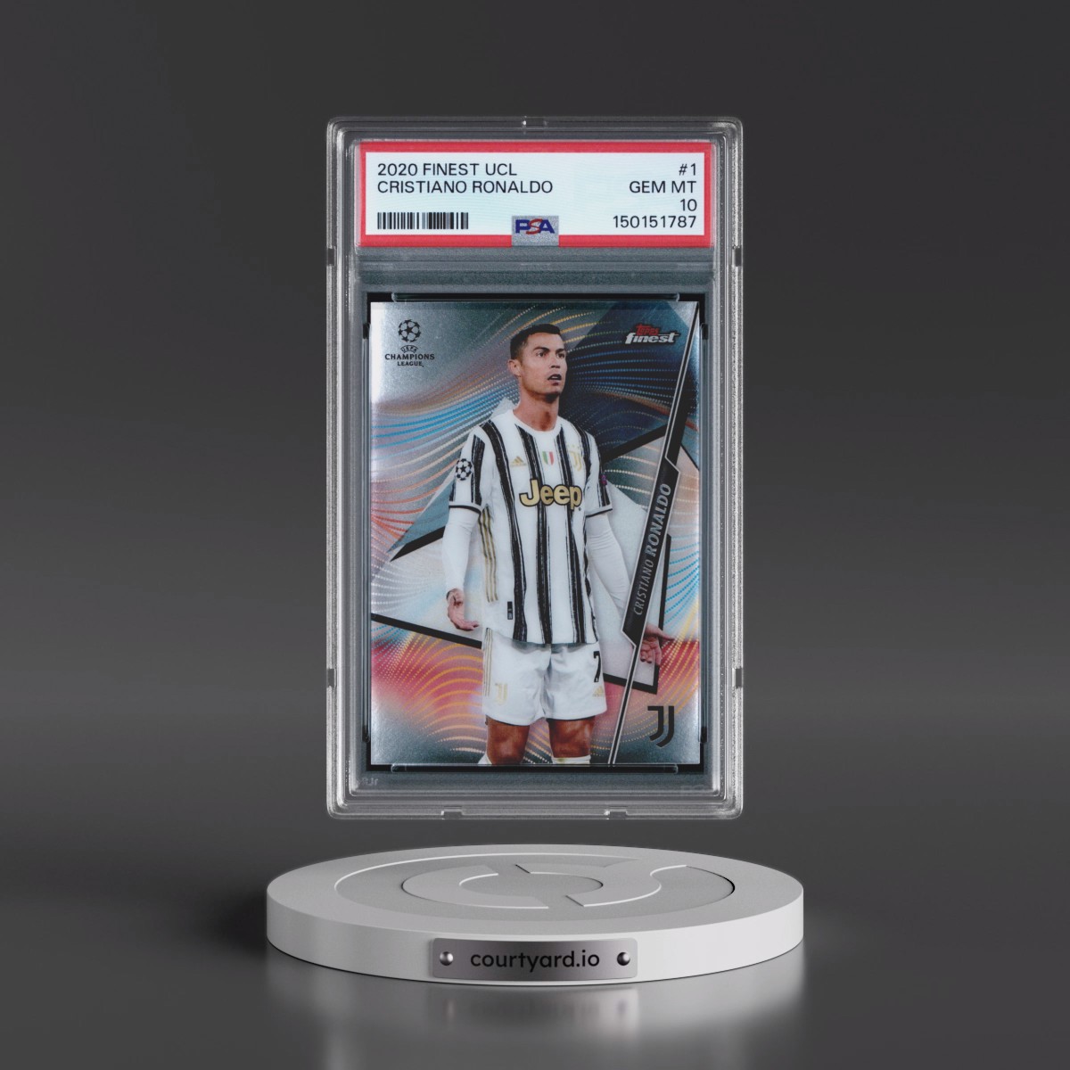2020 Topps Finest UEFA Champions League #1 Cristiano Ronaldo (PSA 10 GEM MINT)