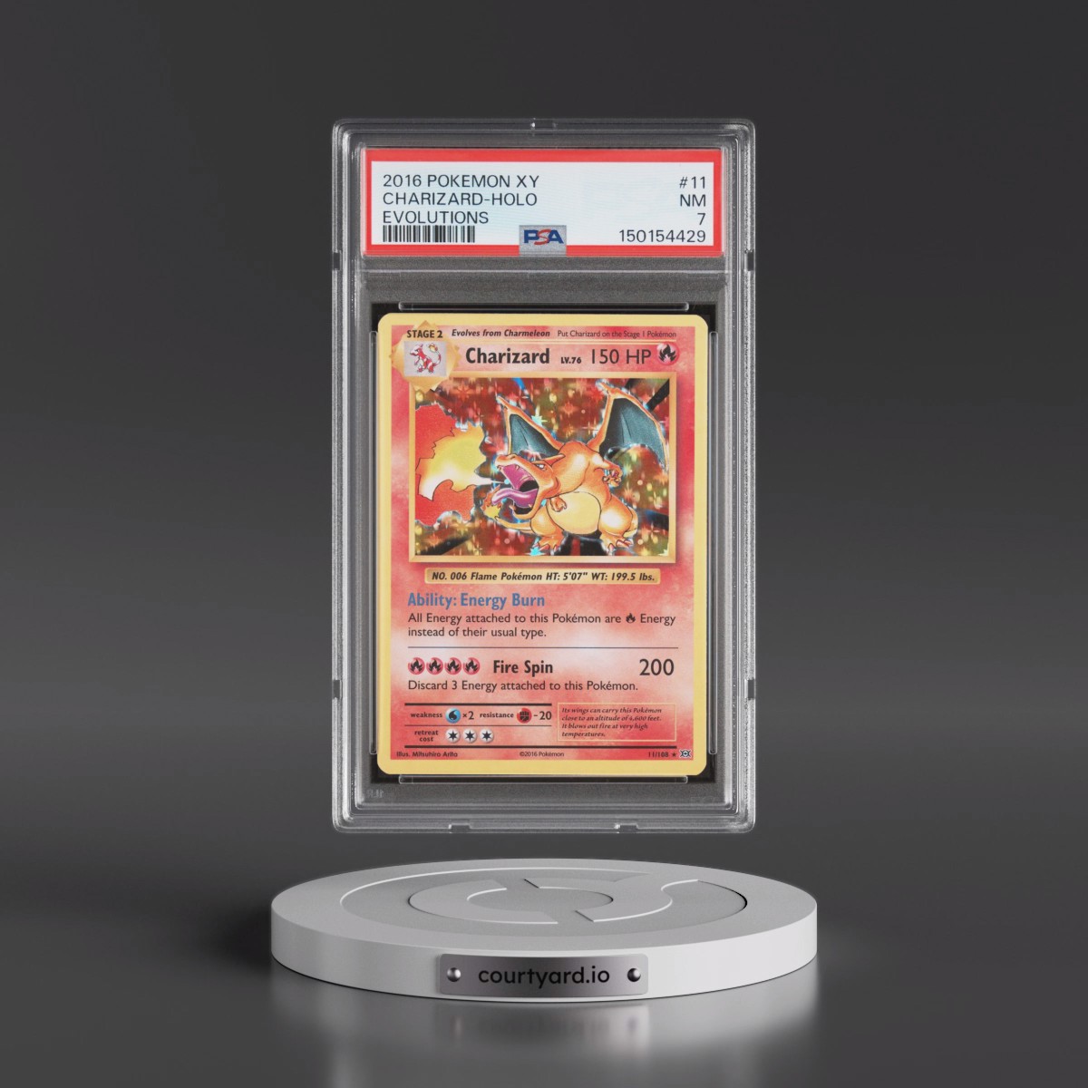 2016 Pokémon XY Evolutions #11 Charizard - Holo (PSA 7 NM)