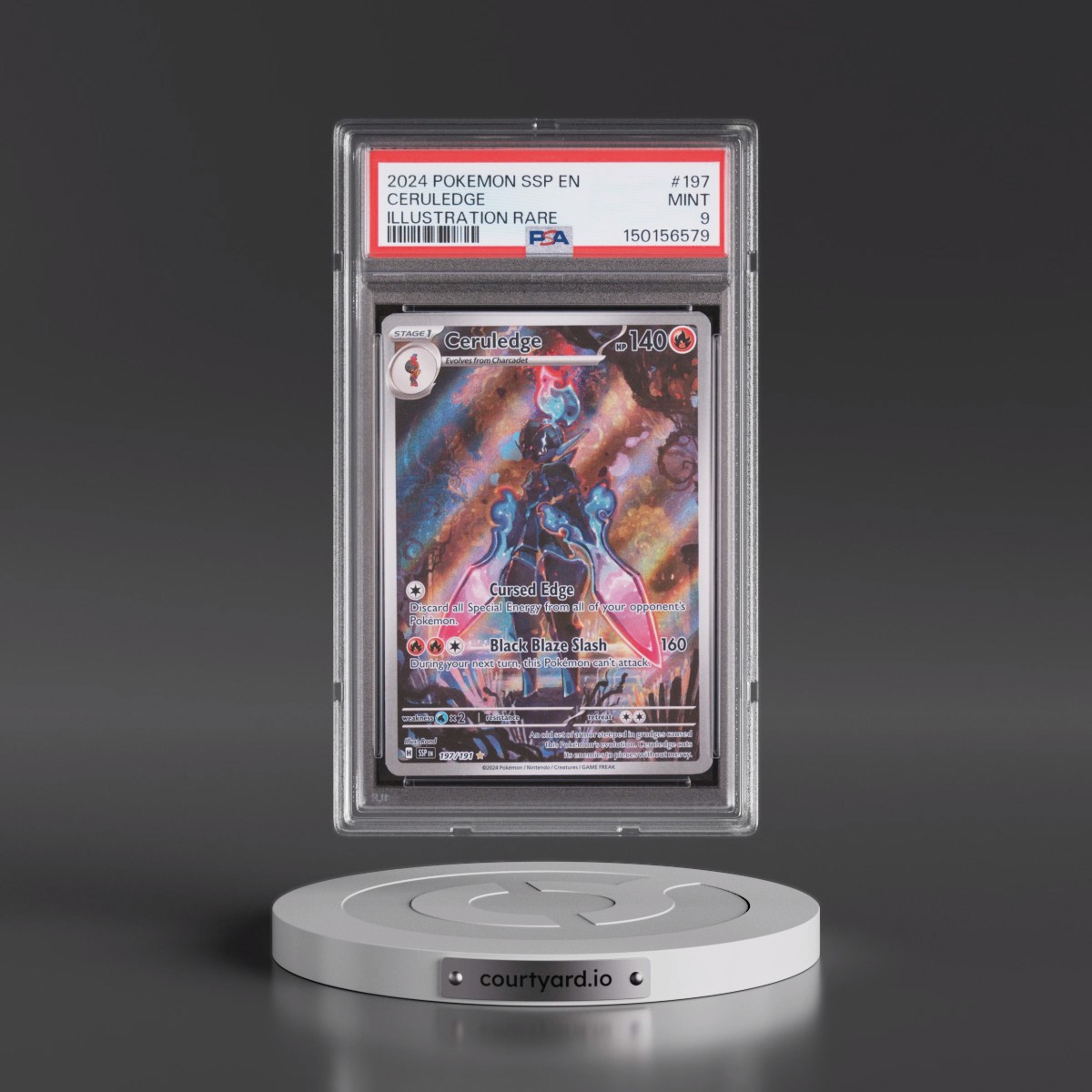 2024 Pokémon Ssp EN-Surging Sparks #197 Ceruledge - Illustration Rare (PSA 9 MINT)
