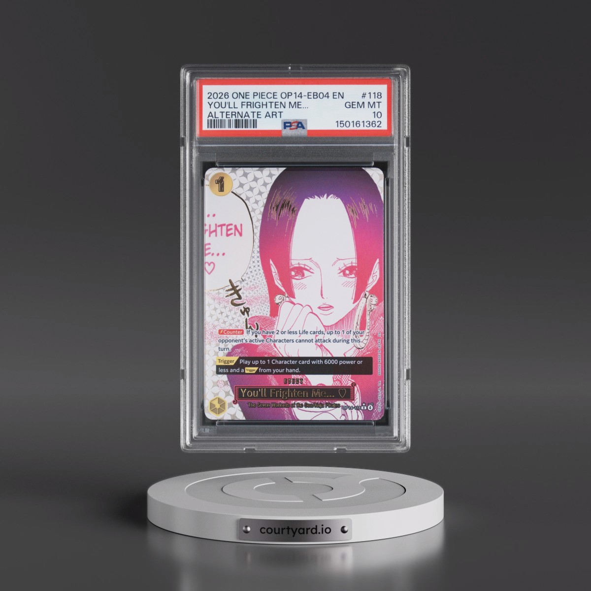 2026 One Piece OP14-EB04-the Azure Sea's Seven #118 You'll Frighten Me... - Alternate Art (PSA 10 GEM MINT) - Photo