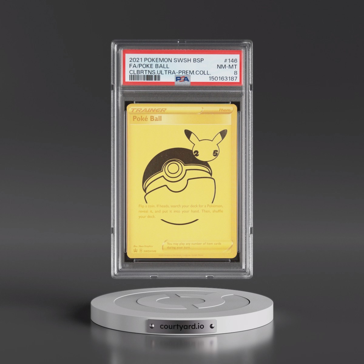 2021 Pokémon Swsh Black Star Promo #146 Poke Ball - Full Art Celebrations Ultra-Premium Collection (PSA 8 NM-MT)