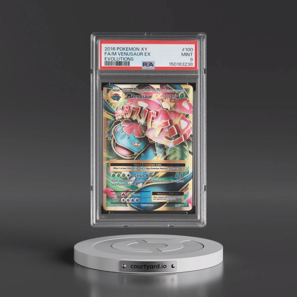 2016 Pokémon XY Evolutions #100 M Venusaur EX - Holo Full Art (PSA 9 MINT)