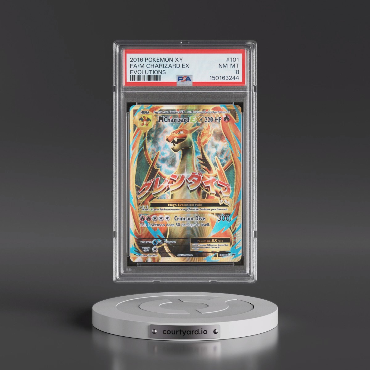 2016 Pokémon XY Evolutions #101 M Charizard EX - Holo Full Art (PSA 8 NM-MT)