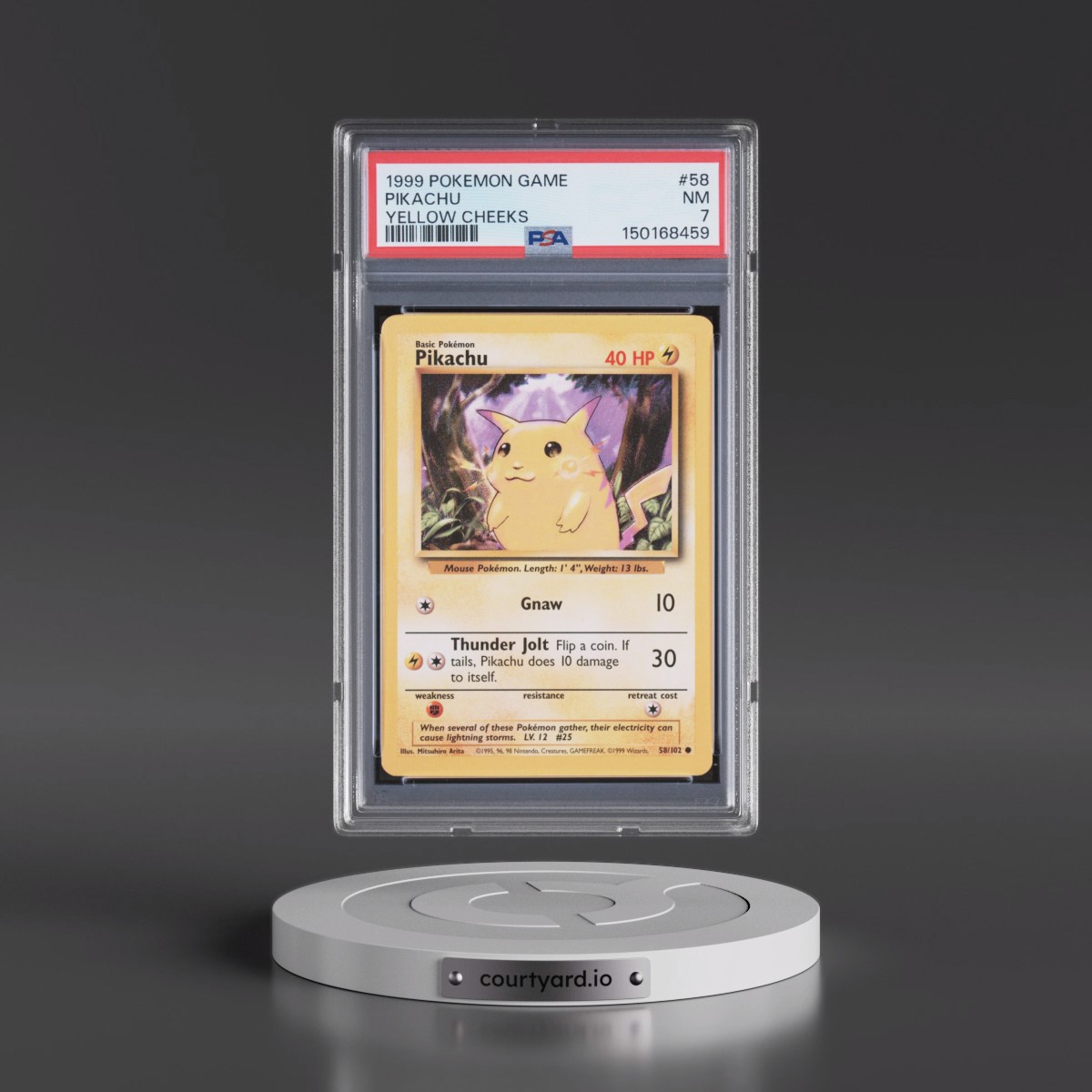 1999 Pokémon Game #58 Pikachu - Yellow Cheeks (PSA 7 NM)