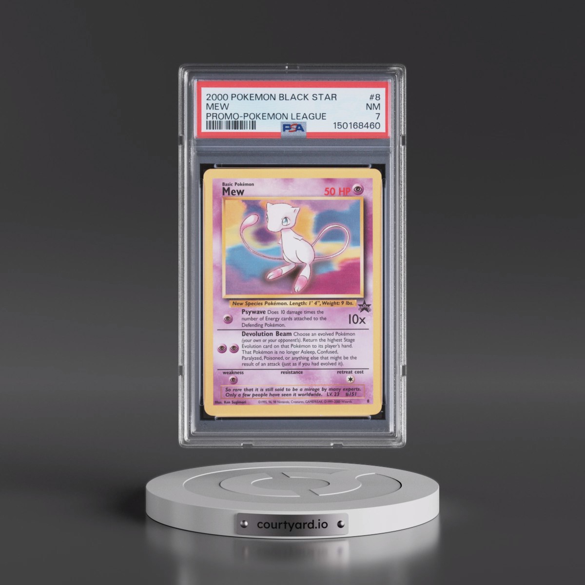 2000 Pokémon Promo Black Star #8 Mew - Pokemon League (PSA 7 NM)