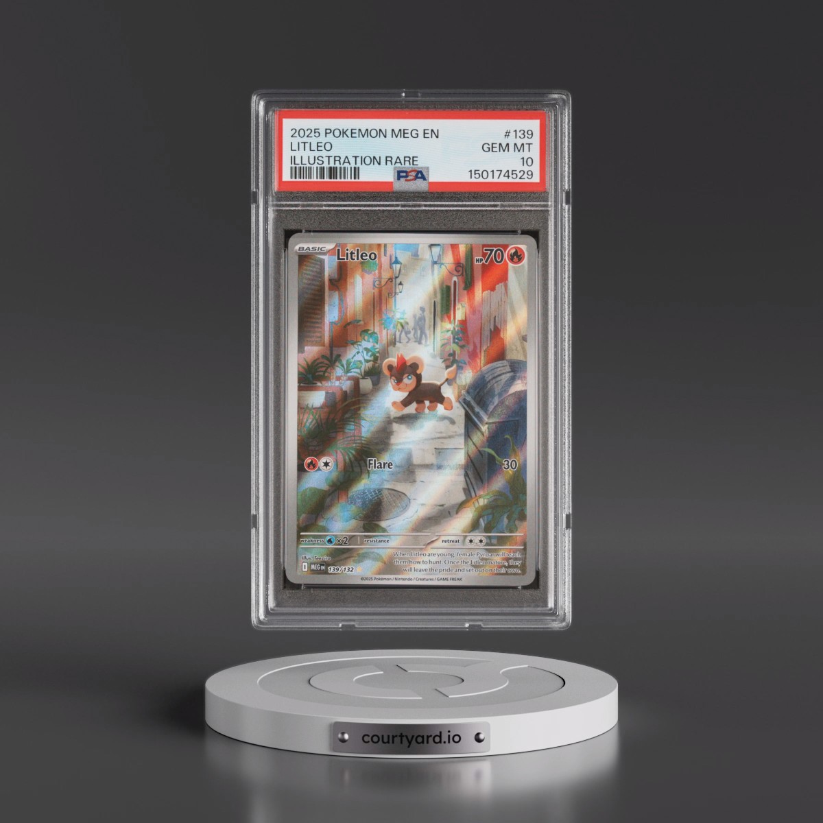 2025 Pokémon Meg EN-Mega Evolution #139 Litleo - Illustration Rare (PSA 10 GEM MINT)