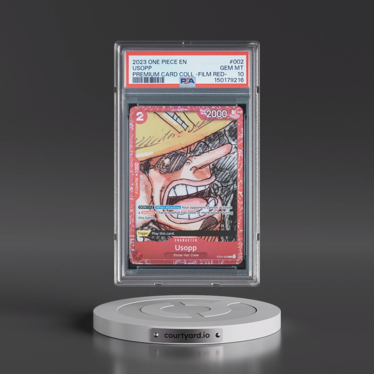 2023 One Piece Premium Card Collection -One Piece Film Red #002 Usopp (PSA 10 GEM MINT)