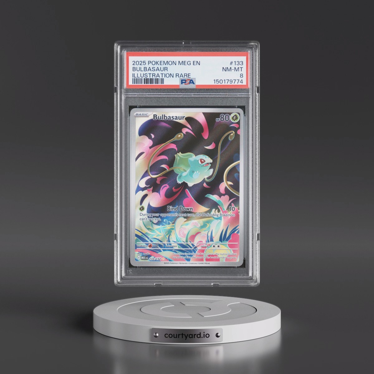 2025 Pokémon Meg EN-Mega Evolution #133 Bulbasaur - Illustration Rare (PSA 8 NM-MT)