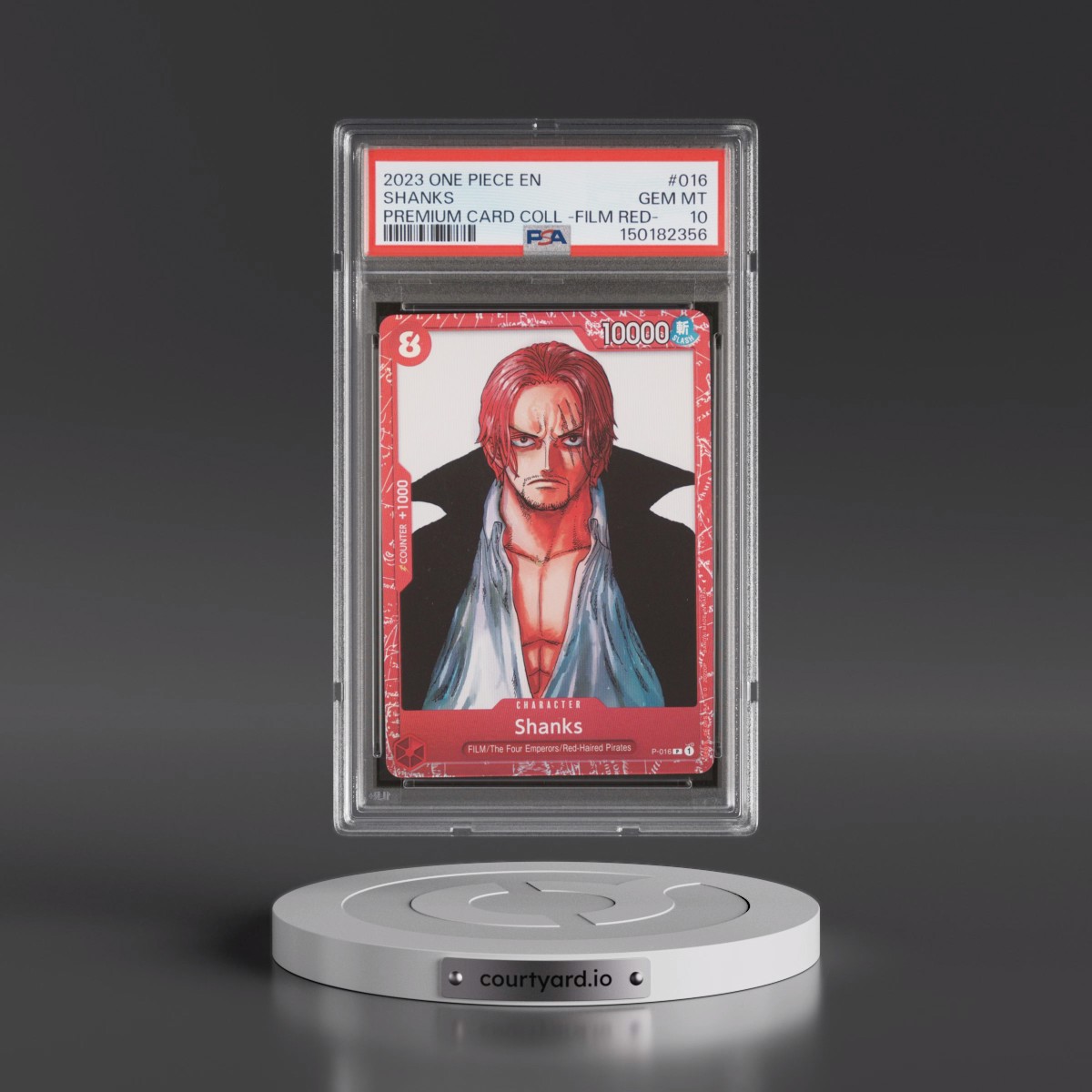 2023 One Piece Premium Card Collection -One Piece Film Red #016 Shanks (PSA 10 GEM MINT)