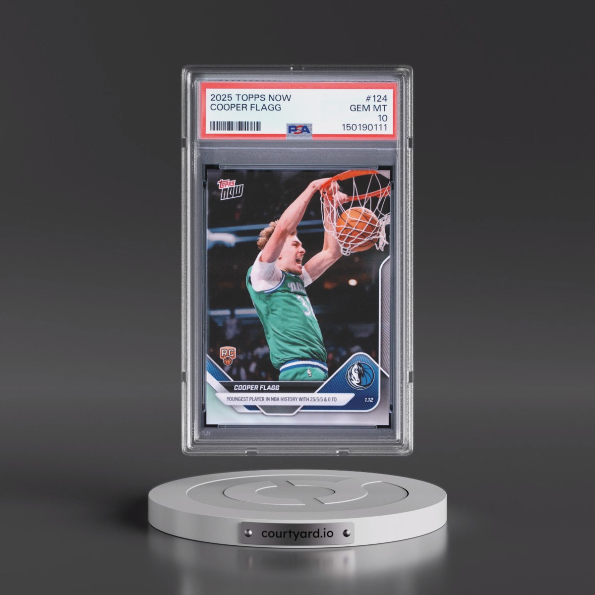 2025 Topps Now #124 Cooper Flagg (PSA 10 GEM MINT)