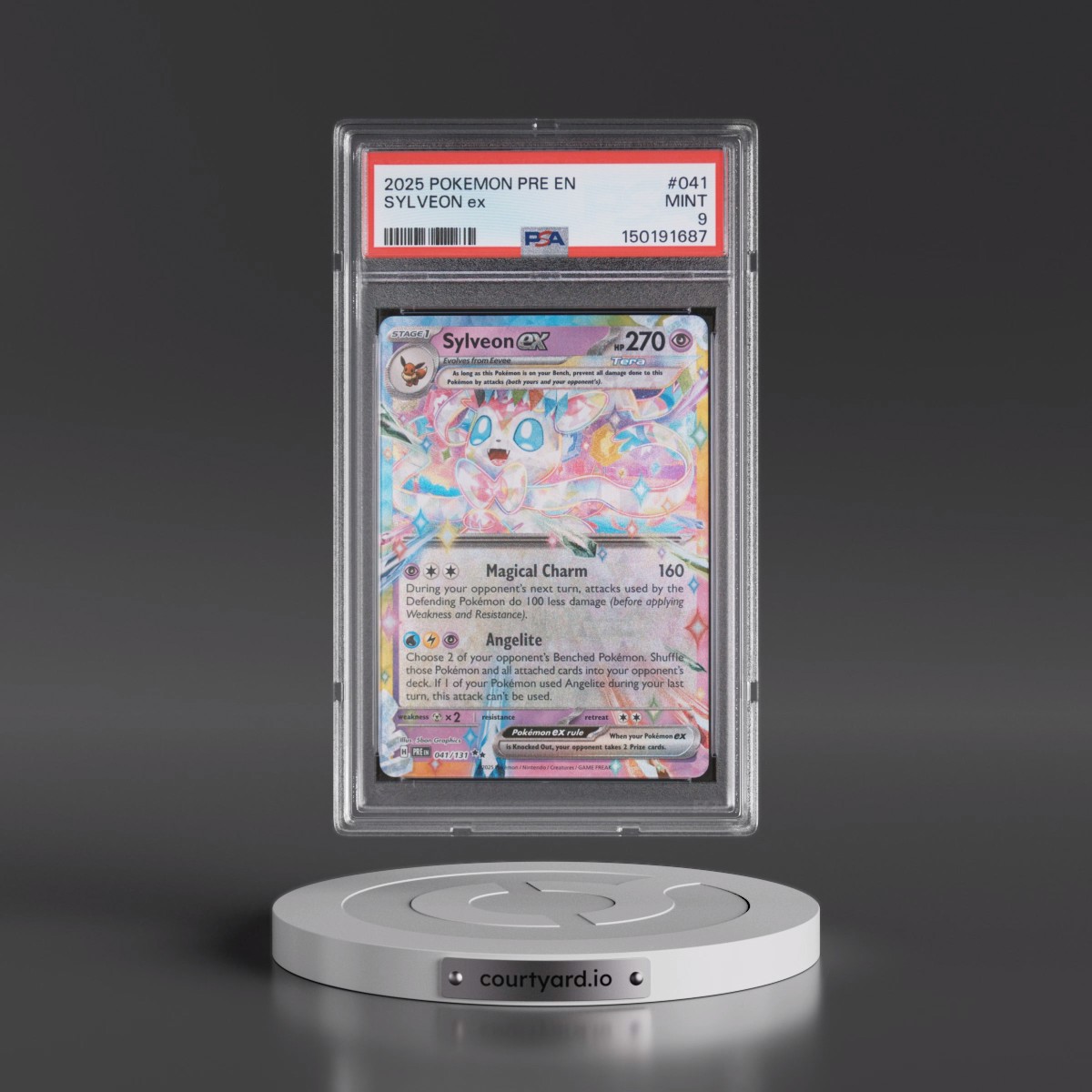 2025 Pokémon Pre EN-Prismatic Evolutions #041 Sylveon EX - Holo (PSA 9 MINT)