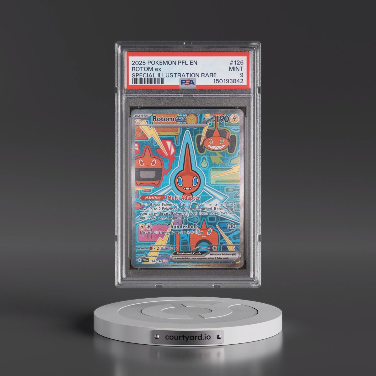 2025 Pokémon Pfl EN-Phantasmal Flames #126 Rotom EX - Holo Special Illustration Rare (PSA 9 MINT)