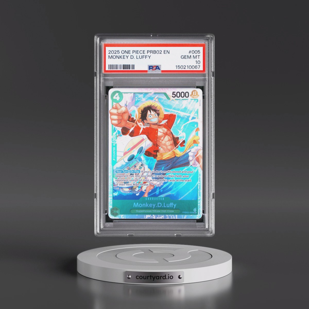 2025 One Piece PRB02-Premium Booster -One Piece Card the Best- Vol.2 #005 Monkey D. Luffy (PSA 10 GEM MINT)