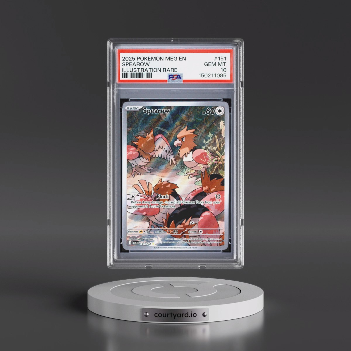 2025 Pokémon Meg EN-Mega Evolution #151 Spearow - Illustration Rare (PSA 10 GEM MINT)