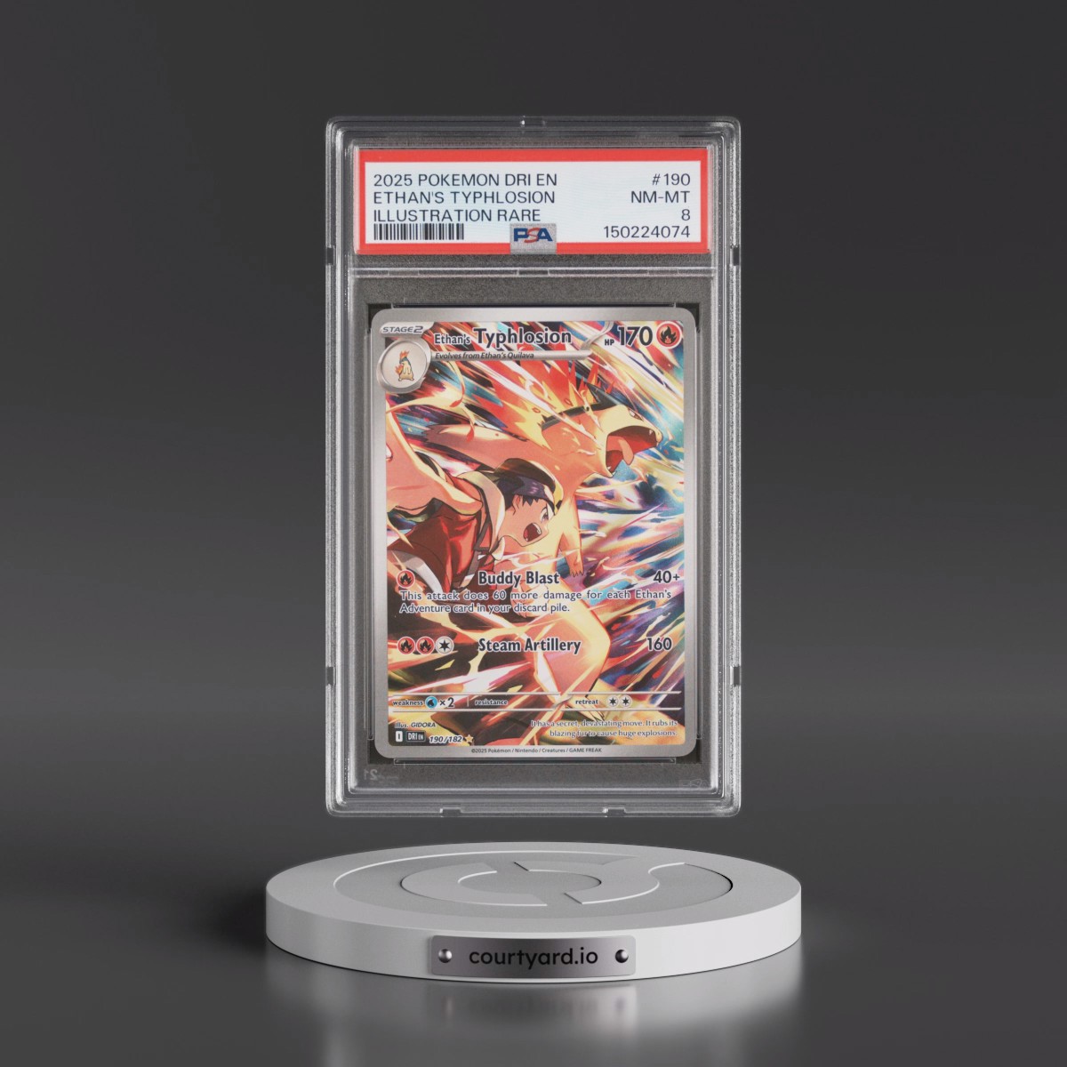 2025 Pokémon Dri EN-Destined Rivals #190 Ethan's Typhlosion - Illustration Rare (PSA 8 NM-MT)