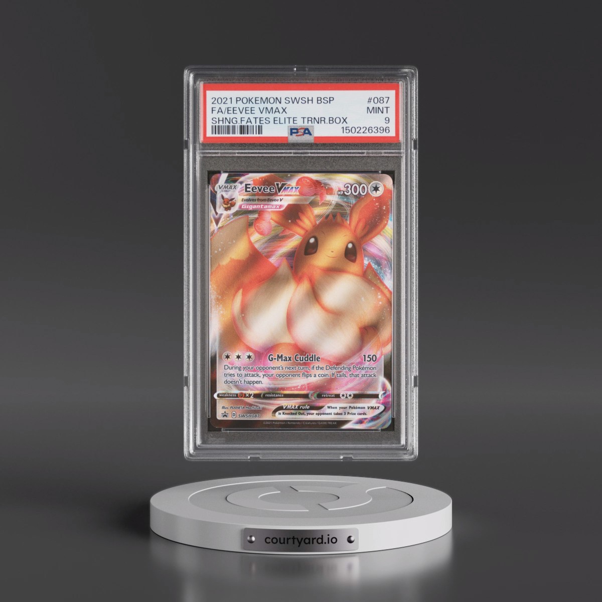 2021 Pokémon Swsh Black Star Promo #087 Eevee Vmax - Full Art Shining Fates Elite Trainer Box (PSA 9 MINT)
