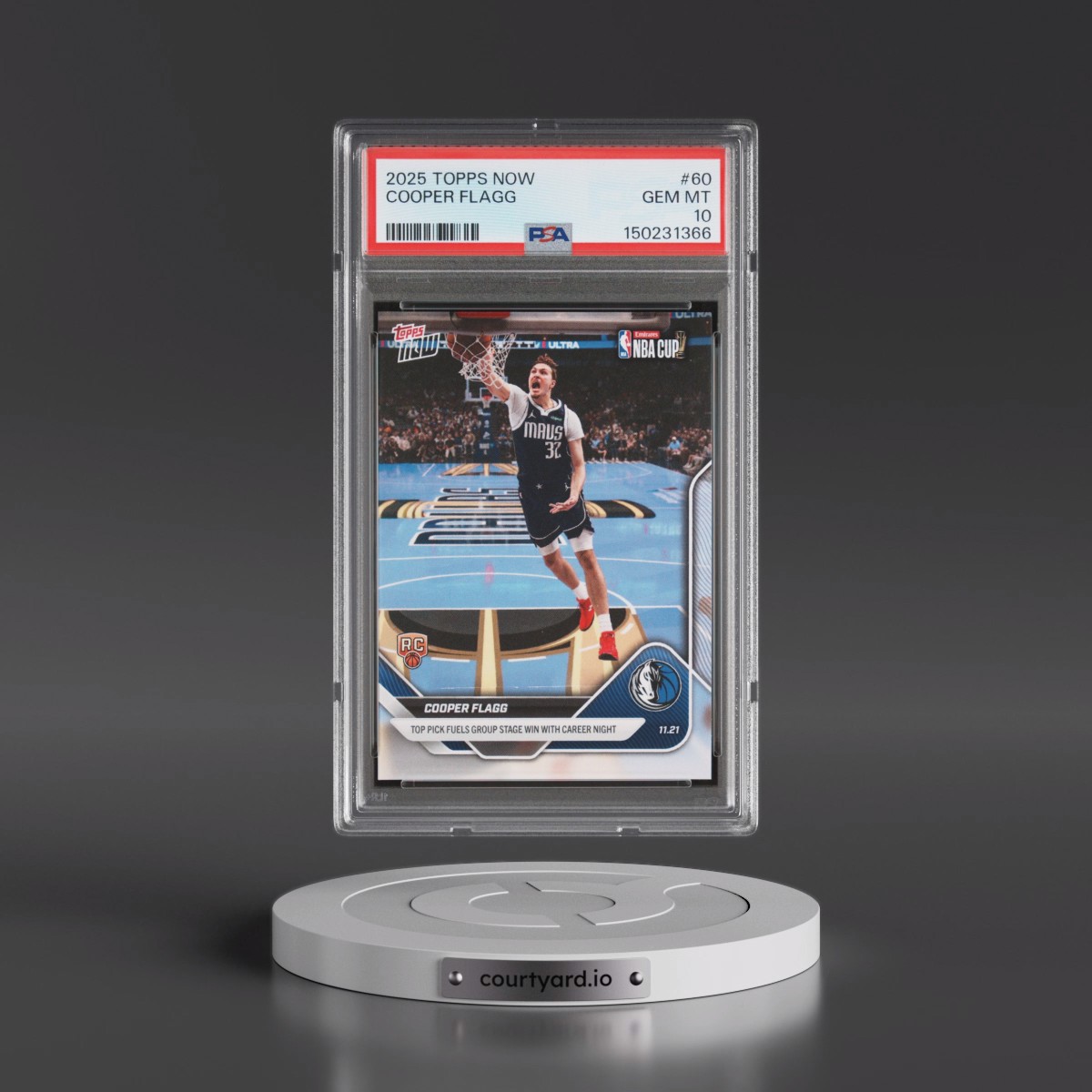 2025 Topps Now #60 Cooper Flagg (PSA 10 GEM MINT)