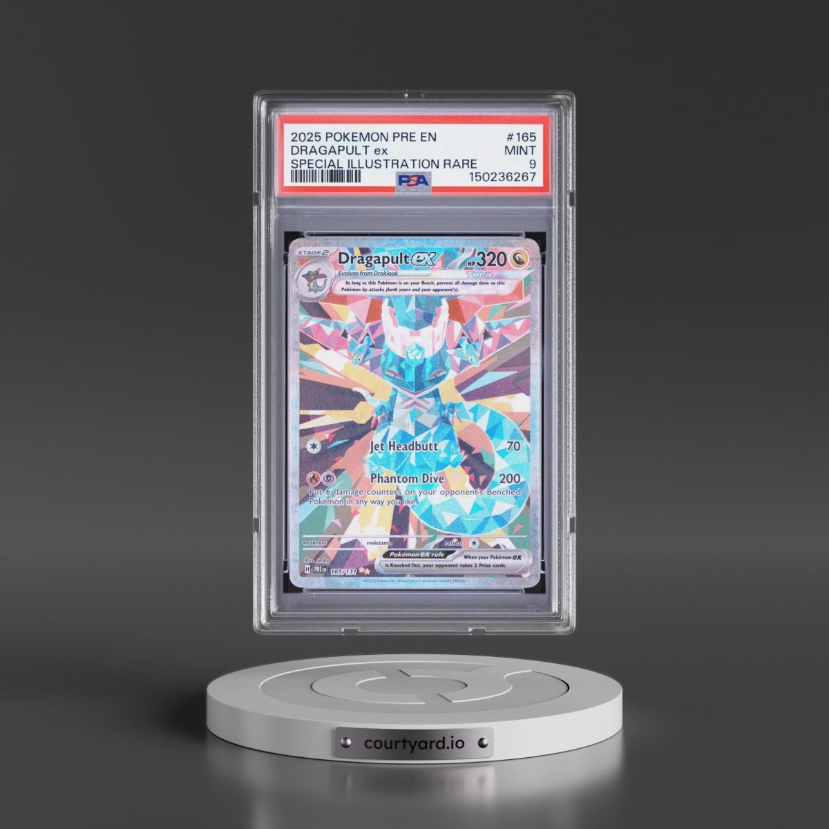 2025 Pokémon Pre EN-Prismatic Evolutions #165 Dragapult EX - Holo Special Illustration Rare (PSA 9 MINT)