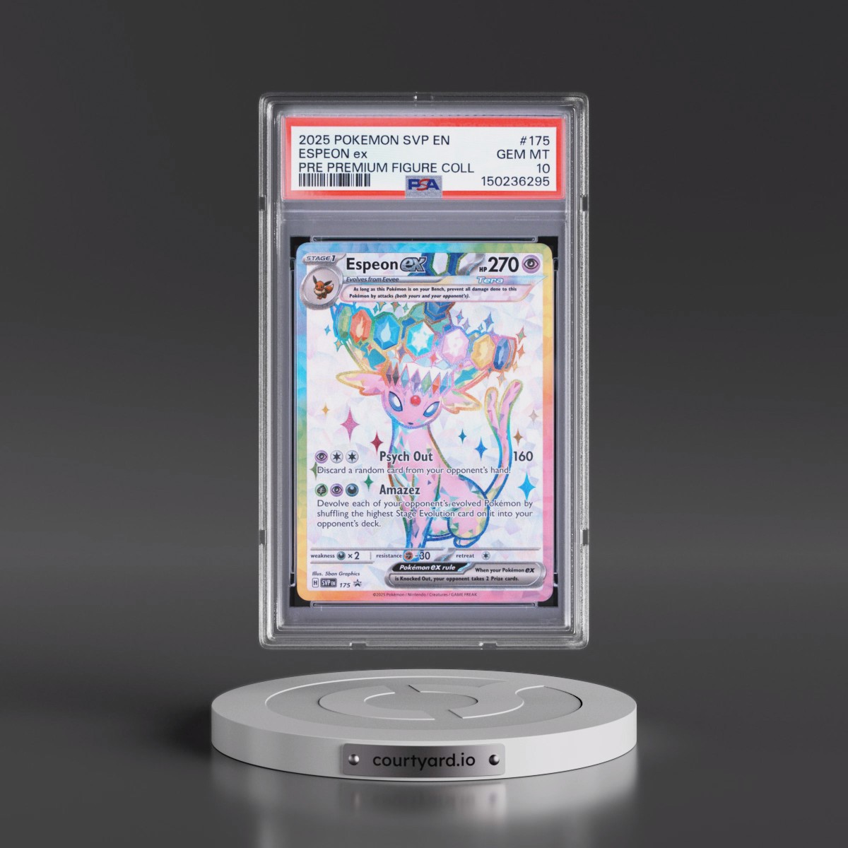 2025 Pokémon Svp EN-SV Black Star Promo #175 Espeon EX - Holo Prismatic Evolutions Premium Figure Collection (PSA 10 GEM MINT)