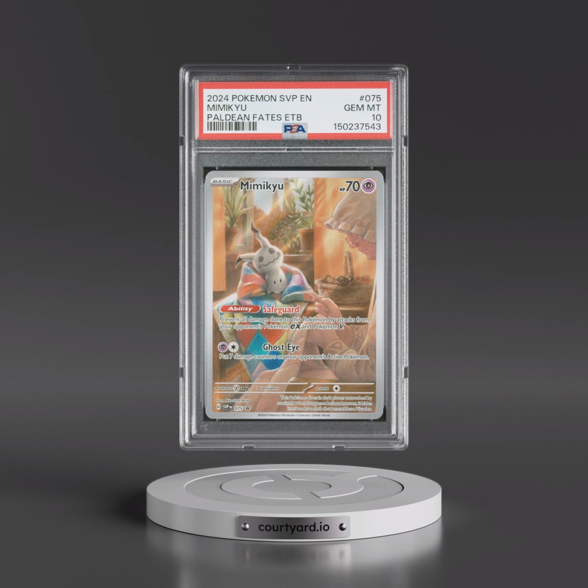 2024 Pokémon Svp EN-SV Black Star Promo #075 Mimikyu - Paldean Fates Elite Trainer Box (PSA 10 GEM MINT)