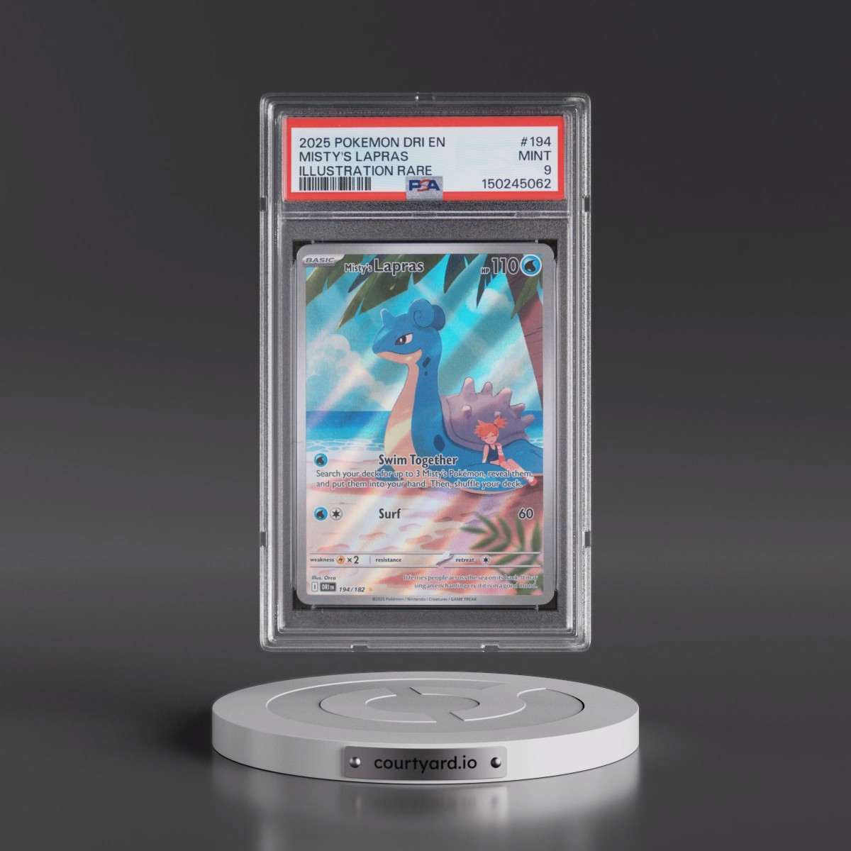 2025 Pokémon Dri EN-Destined Rivals #194 Misty's Lapras - Illustration Rare (PSA 9 MINT)