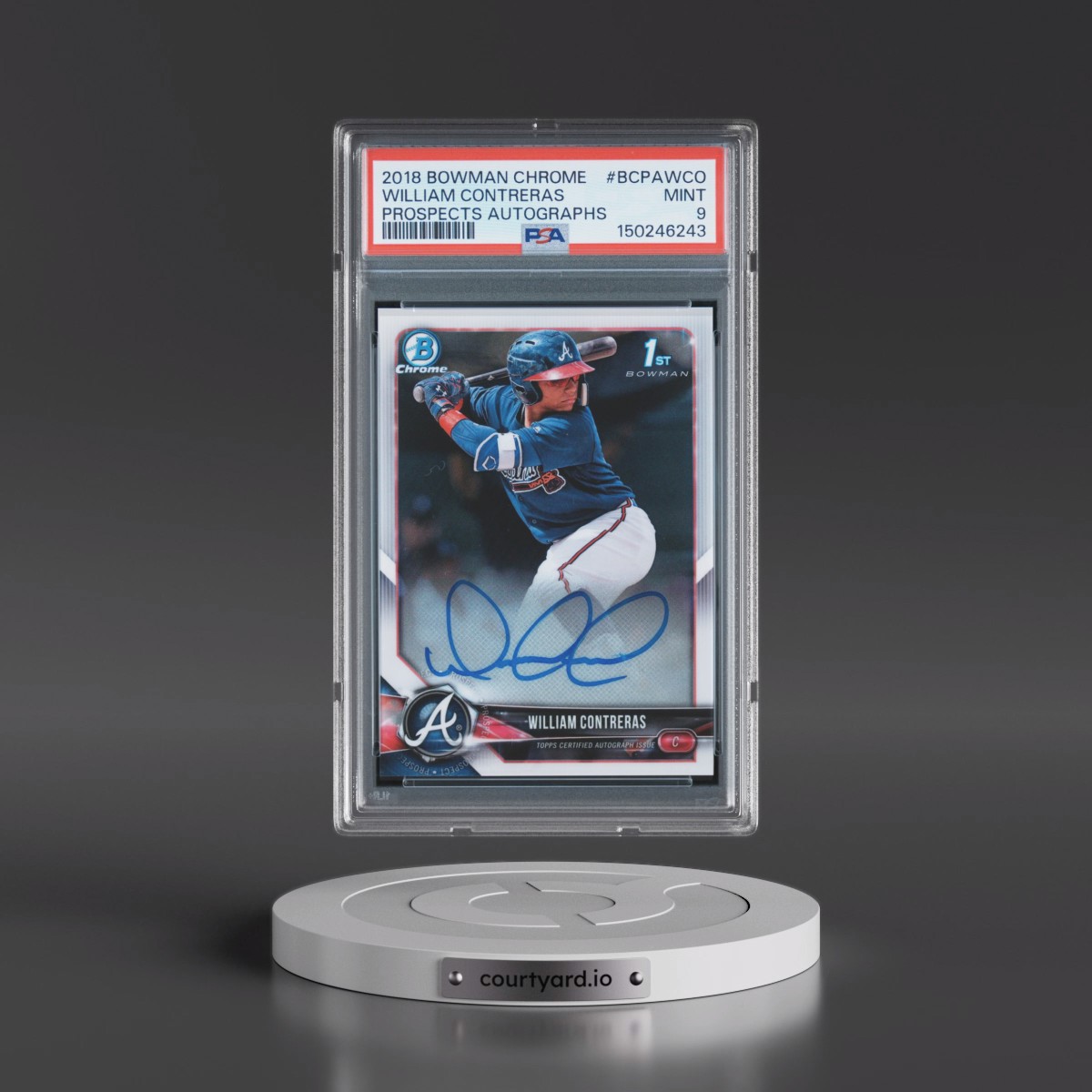 2018 Bowman Chrome Prospects Autographs #BCPAWCO William Contreras (PSA 9 MINT)