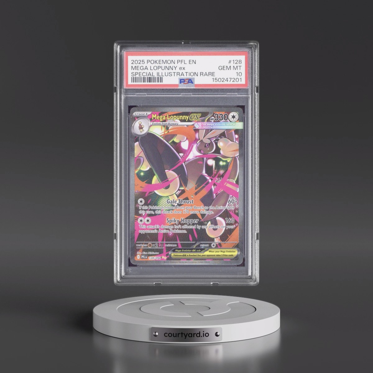 2025 Pokémon Pfl EN-Phantasmal Flames #128 Mega Lopunny EX - Holo Special Illustration Rare (PSA 10 GEM MINT)
