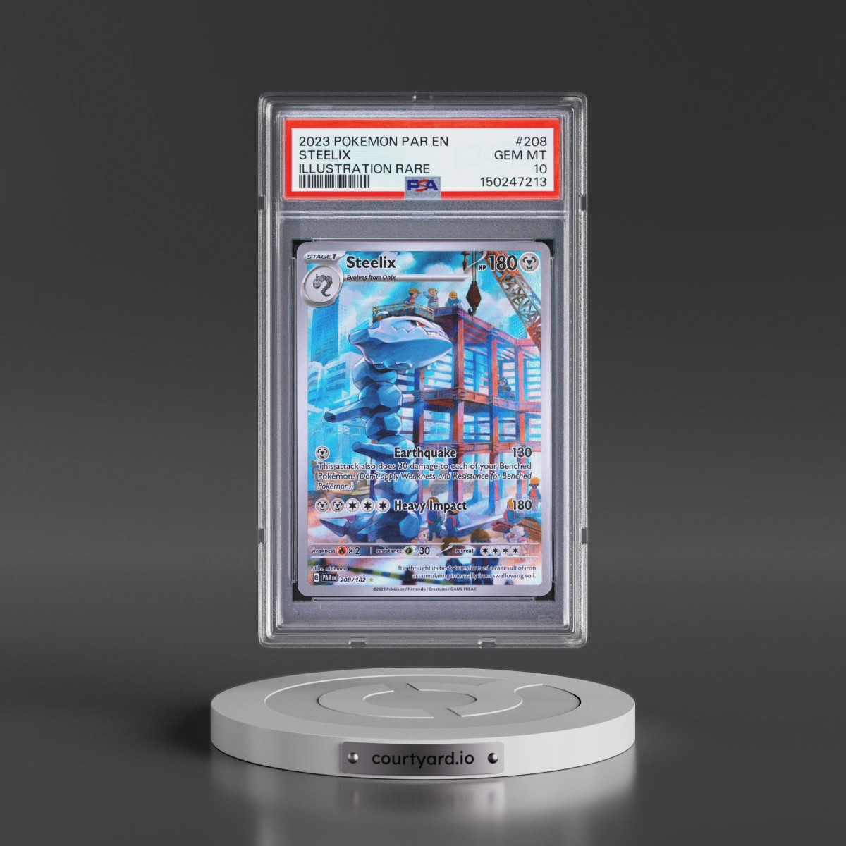 2023 Pokémon Par EN-Paradox Rift #208 Steelix - Illustration Rare (PSA 10 GEM MINT)