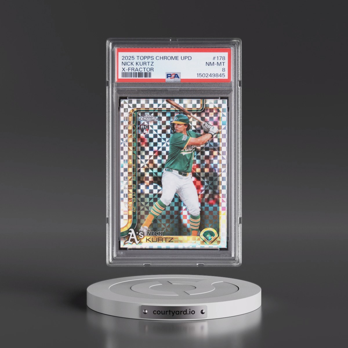 2025 Topps Chrome Update #178 Nick Kurtz - X-Fractor (PSA 8 NM-MT)