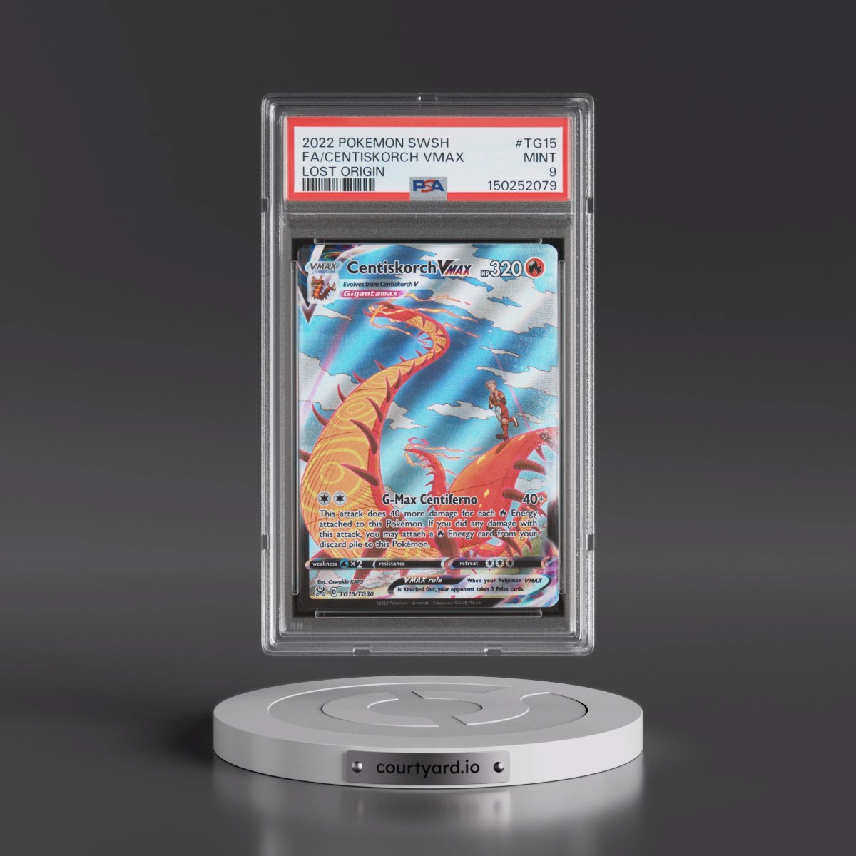 2022 Pokémon Sword & Shield Lost Origin #TG15 Centiskorch Vmax - Full Art (PSA 9 MINT)