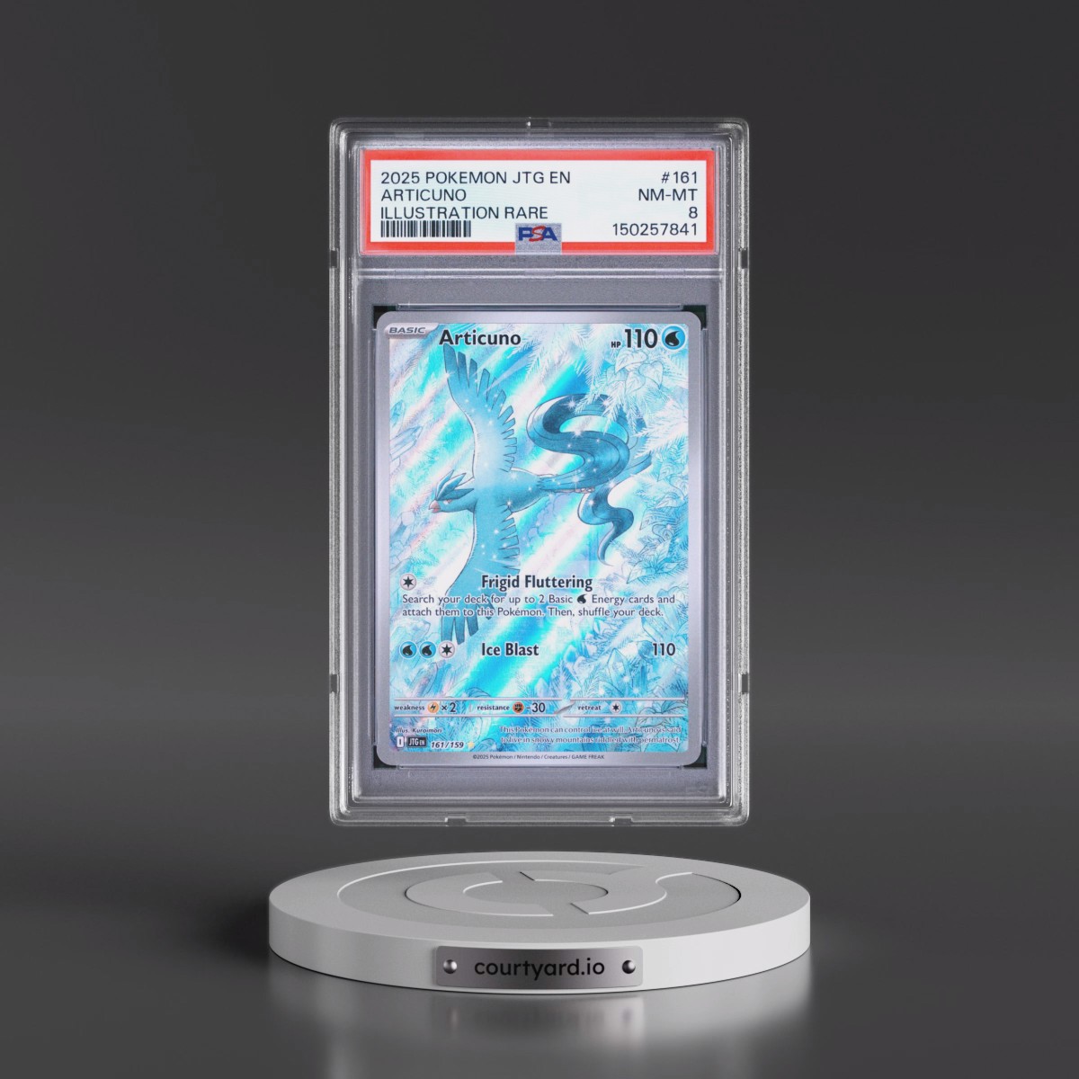 2025 Pokémon Jtg EN-Journey Together #161 Articuno - Illustration Rare (PSA 8 NM-MT)