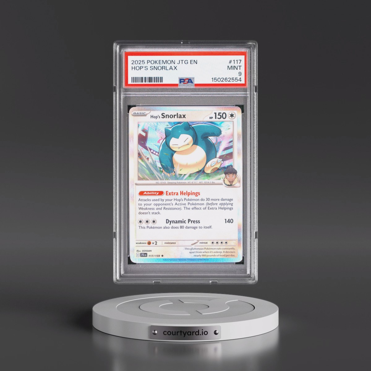 2025 Pokémon Jtg EN-Journey Together #117 Hop's Snorlax (PSA 9 MINT)