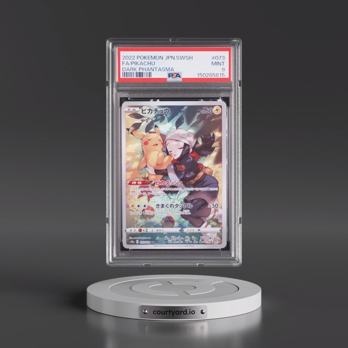2022 Pokémon Sword & Shield Dark Phantasma #073 Pikachu - Full Art (PSA 9 MINT)