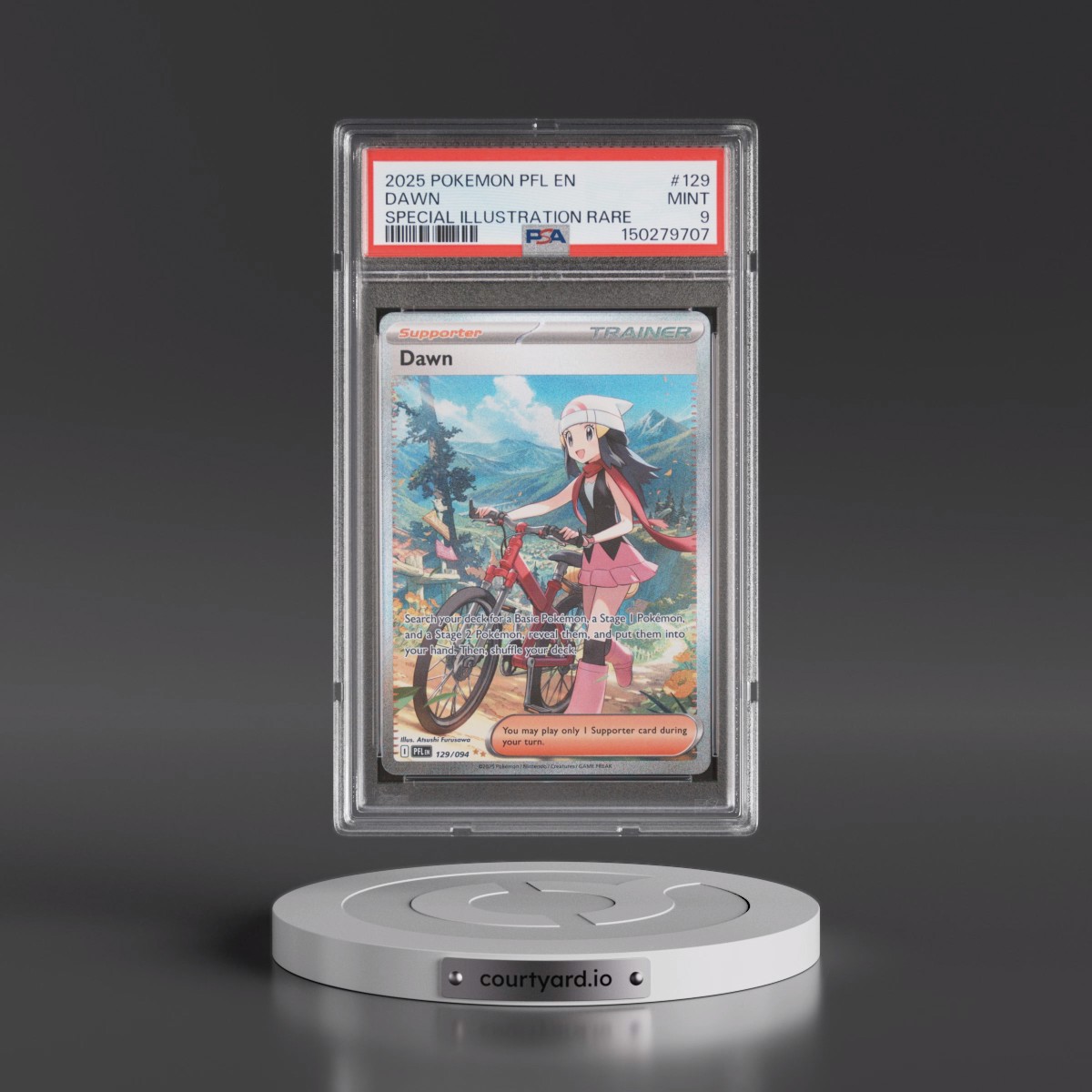 2025 Pokémon Pfl EN-Phantasmal Flames #129 Dawn - Special Illustration Rare (PSA 9 MINT)