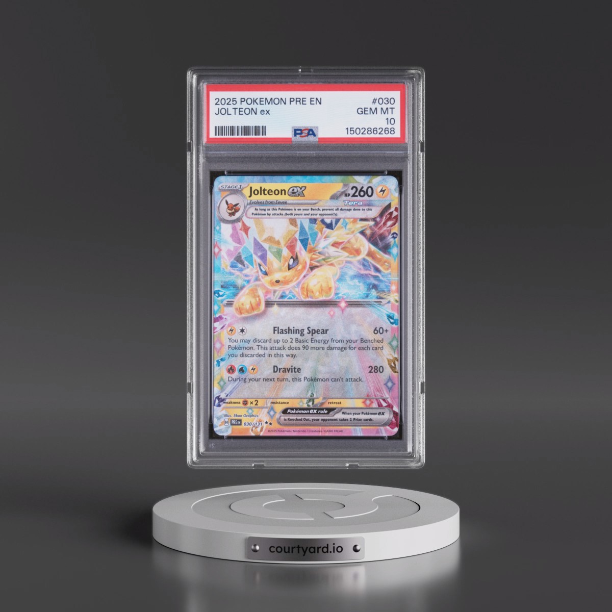 2025 Pokémon Pre EN-Prismatic Evolutions #030 Jolteon EX - Holo (PSA 10 GEM MINT)