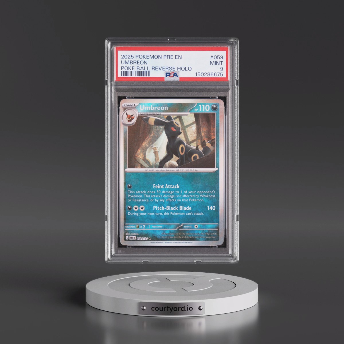 2025 Pokémon Pre EN-Prismatic Evolutions #059 Umbreon - Reverse Holo Poke Ball (PSA 9 MINT)