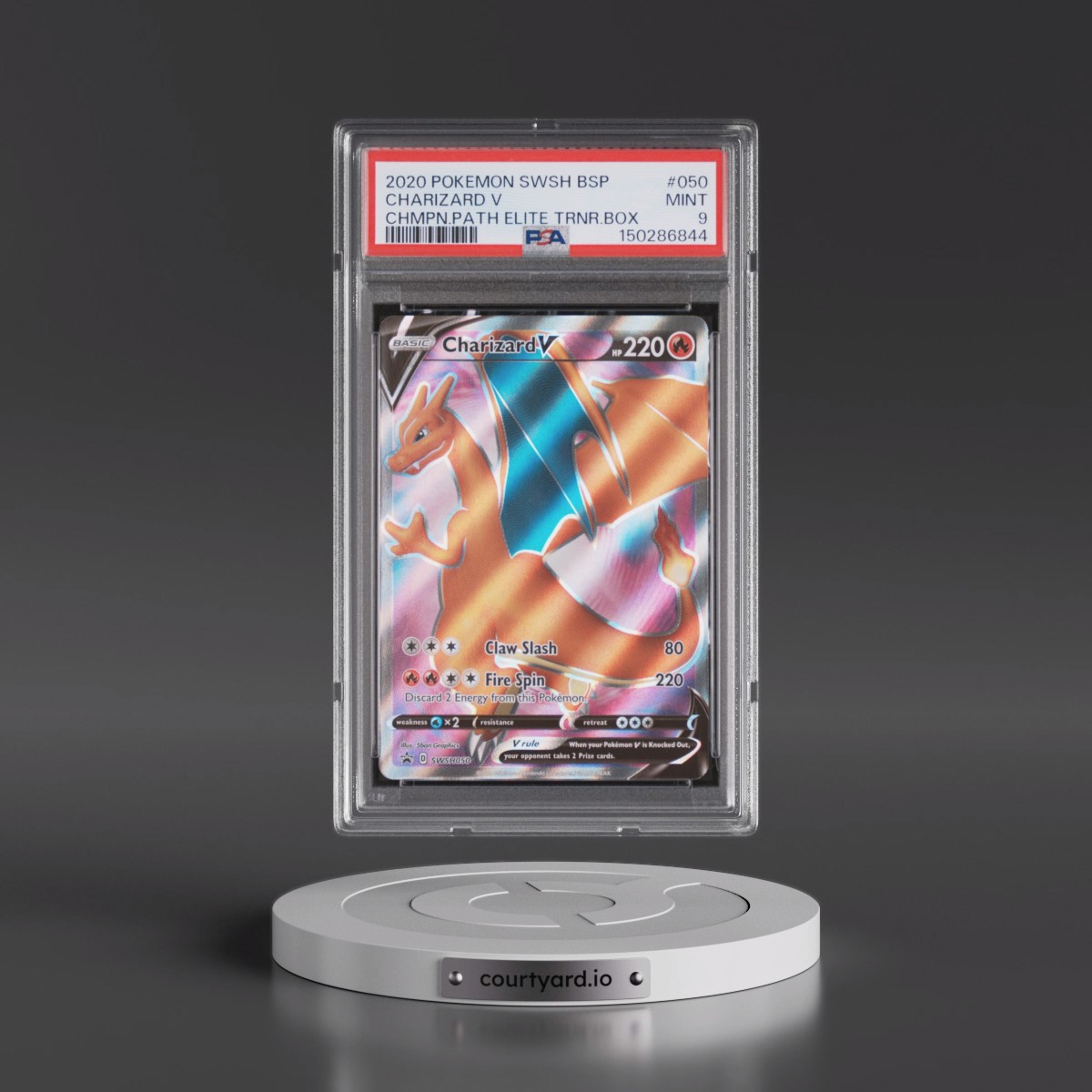 2020 Pokémon Swsh Black Star Promo #050 Charizard V - Holo Champion's Path Elite Trainer Box (PSA 9 MINT)