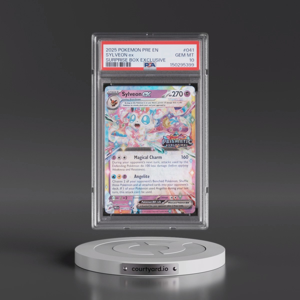2025 Pokémon Pre EN-Prismatic Evolutions #041 Sylveon EX - Holo Surprise Box Exclusive (PSA 10 GEM MINT)