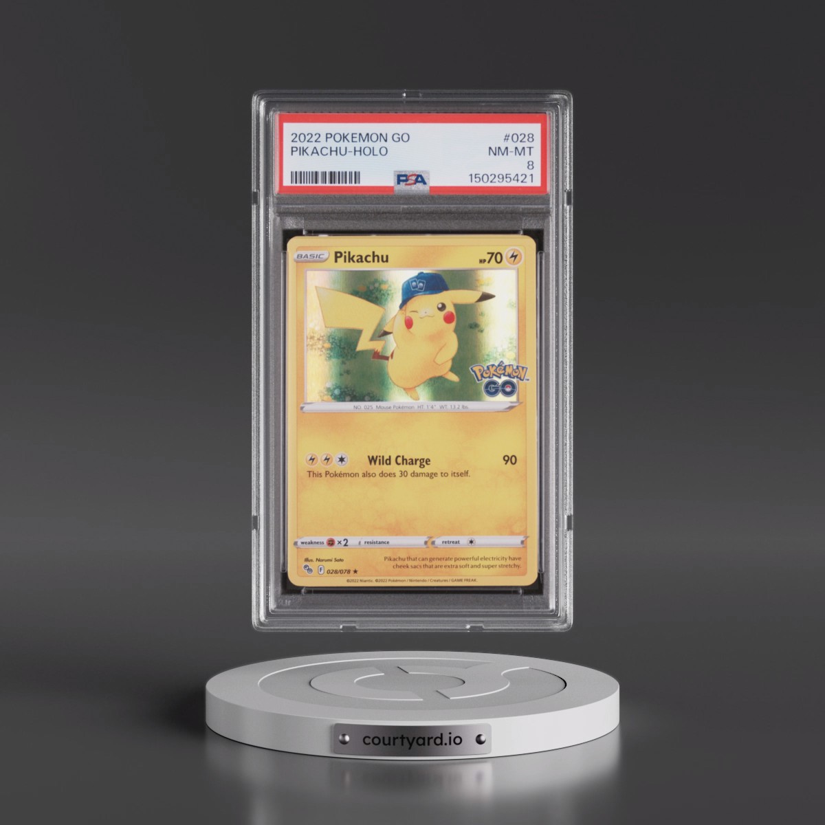 2022 Pokémon Go #028 Pikachu - Holo (PSA 8 NM-MT)