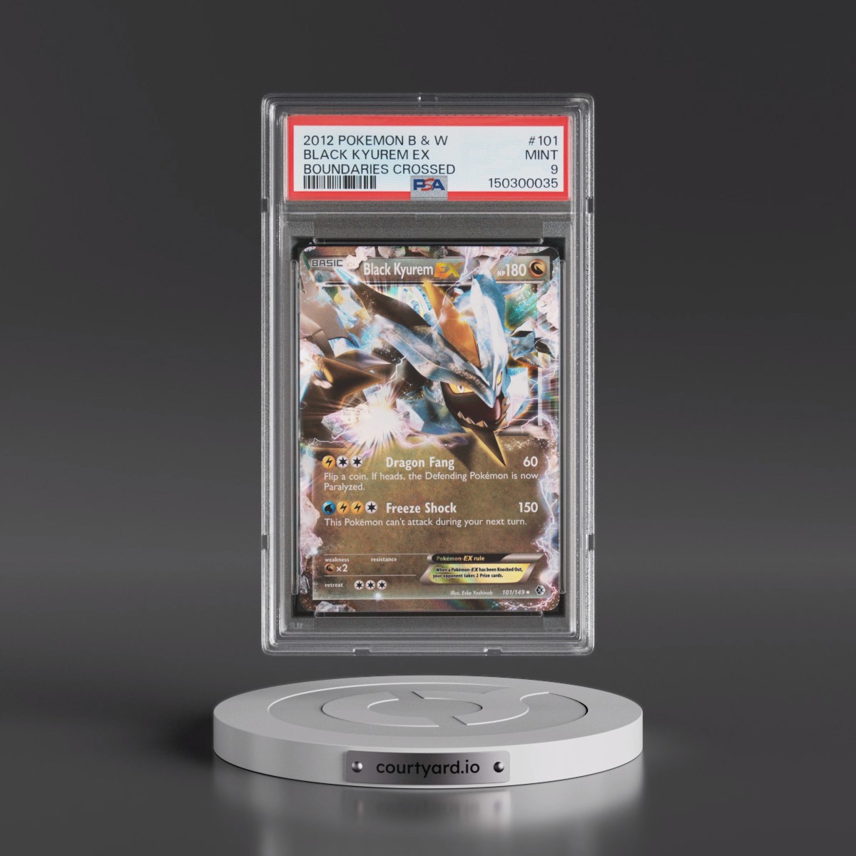 2012 Pokémon Black & White Boundaries Crossed #101 Black Kyurem EX - Holo (PSA 9 MINT)