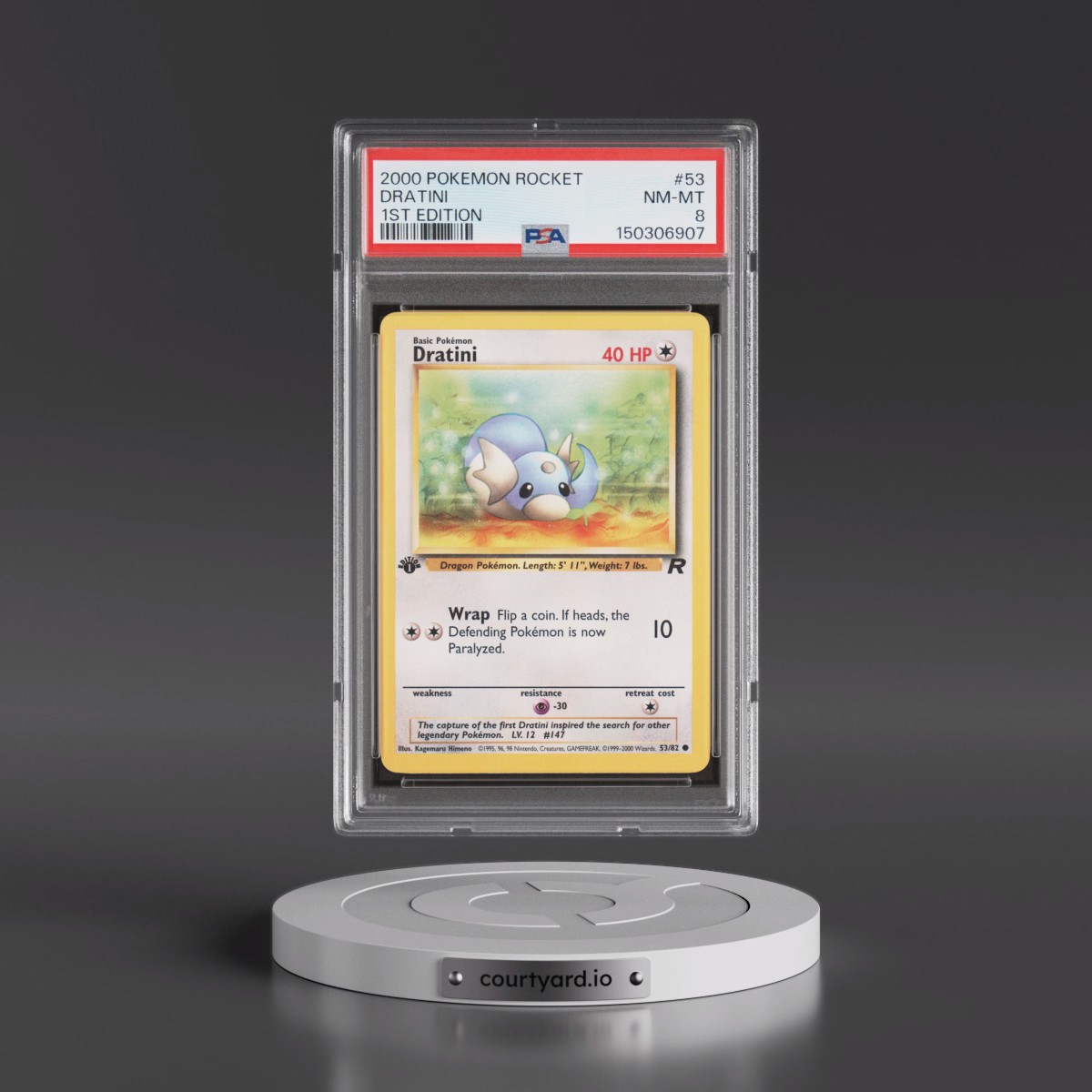 2000 Pokémon Rocket #53 Dratini - 1st Edition (PSA 8 NM-MT)