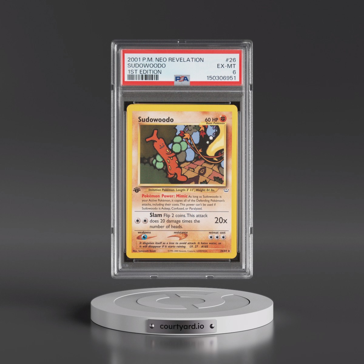 2001 Pokémon Neo Revelation #26 Sudowoodo - 1st Edition (PSA 6 EX-MT)