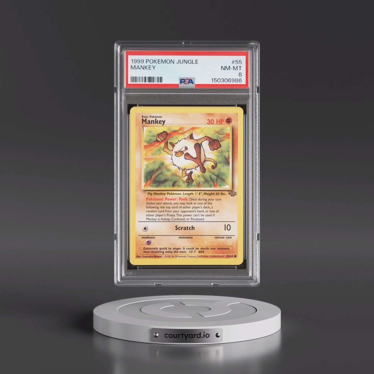 1999 Pokémon Jungle #55 Mankey (PSA 8 NM-MT)