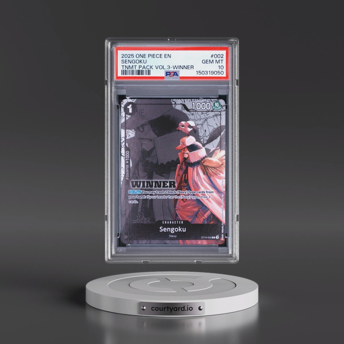 2025 One Piece Tournament Pack Vol.3 #002 Sengoku - Winner (PSA 10 GEM MINT)